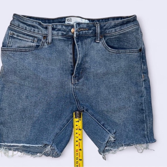 RSQ Denim Blue Frayed Hem Shorts - Picture 3 of 5